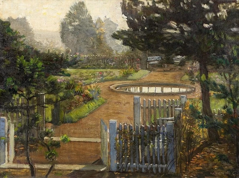 Leopold von Kalckreuth-70-Vista del giardino di Eddelsen